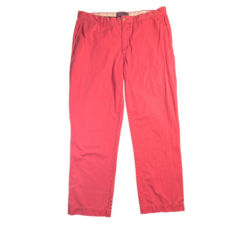 Polo Ralph Lauren Mens Suffield Pant Salmon Chino Flat Front‎ Classic Fit 36x30
